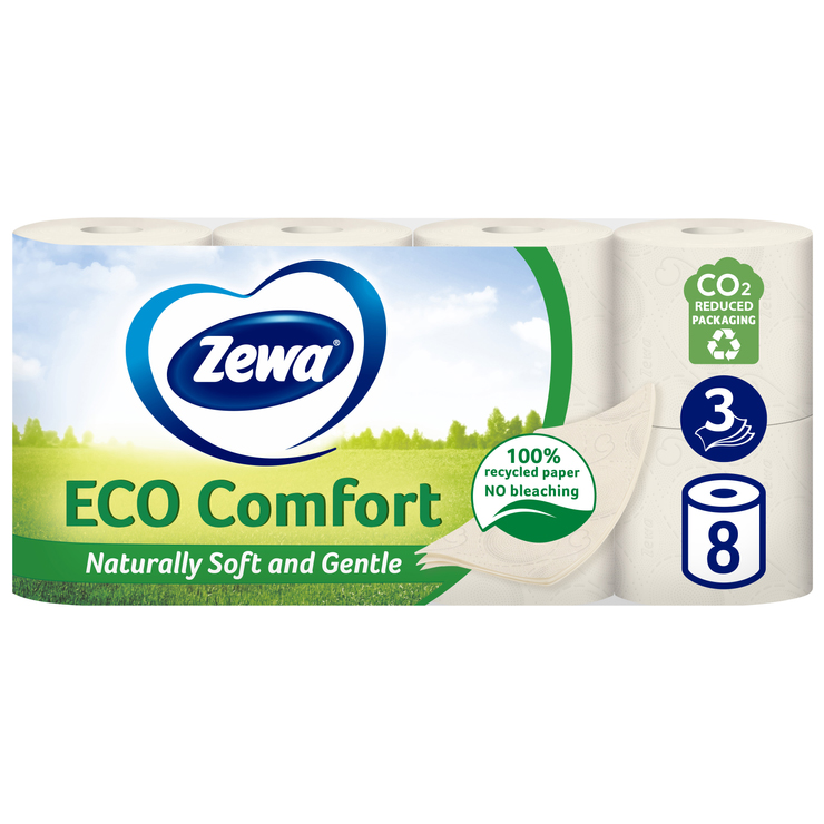 Zewa туал. бум. Eco Comfort 150 отр. 3 сл. 8 шт.