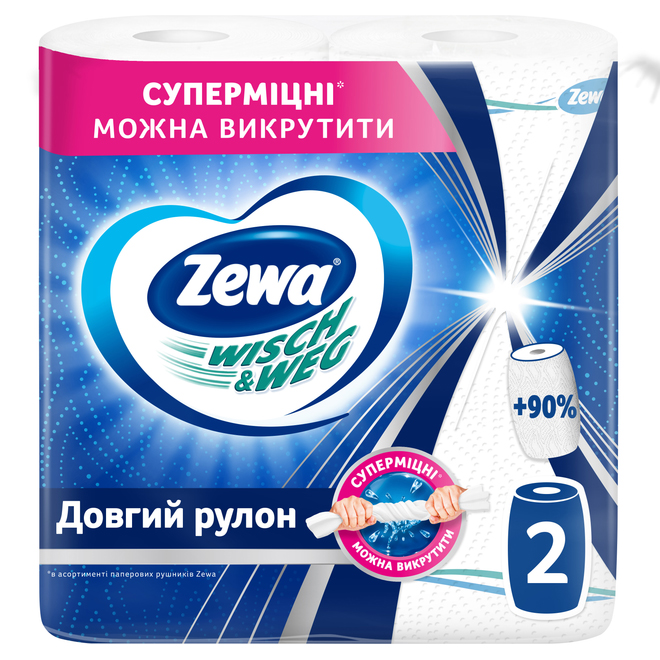 Zewa бум. пол. W&W білі 2 шт