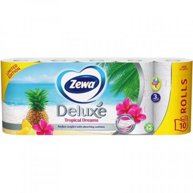 Zewa туал. бум. Deluxe Spring белая 3 сл. 8+2 шт