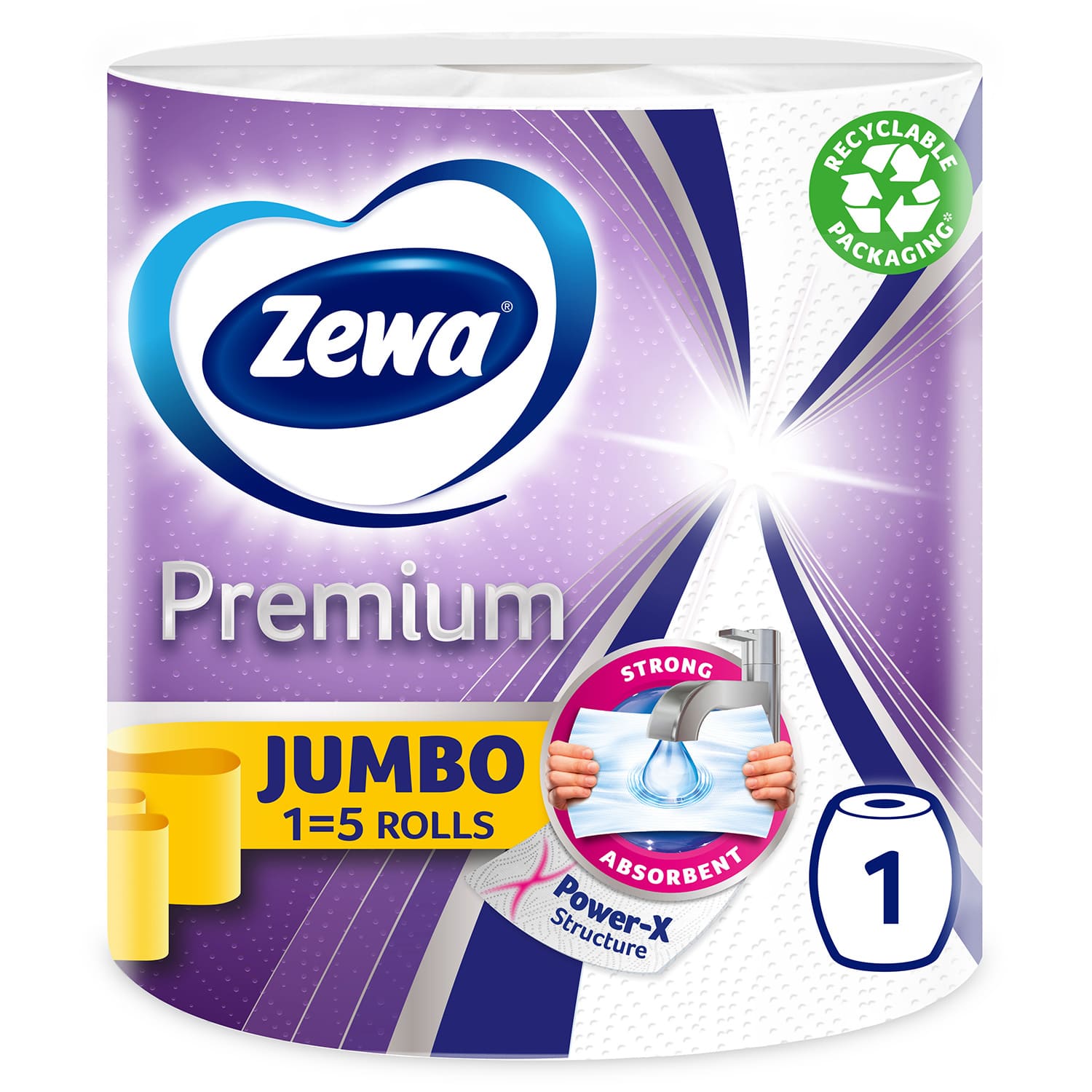 Zewa бум. пол. Premium Jumbo, 1 рулон