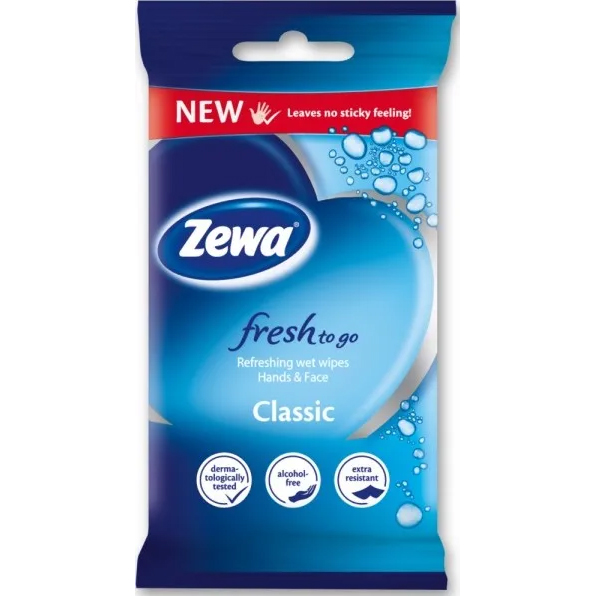 ZEWA Moist HA Fresh-To-Go Classic, вологі серветки, 10 шт