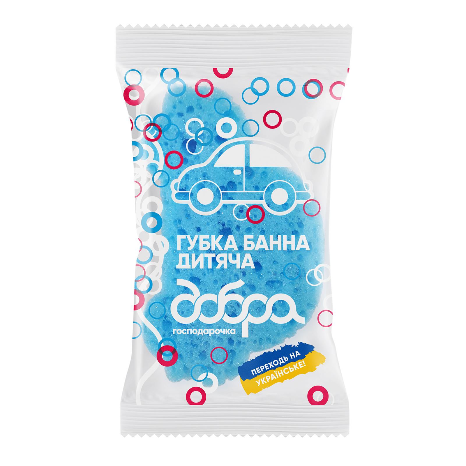 Губка банна дитяча Машинка, 130х80х40 мм, 1 шт