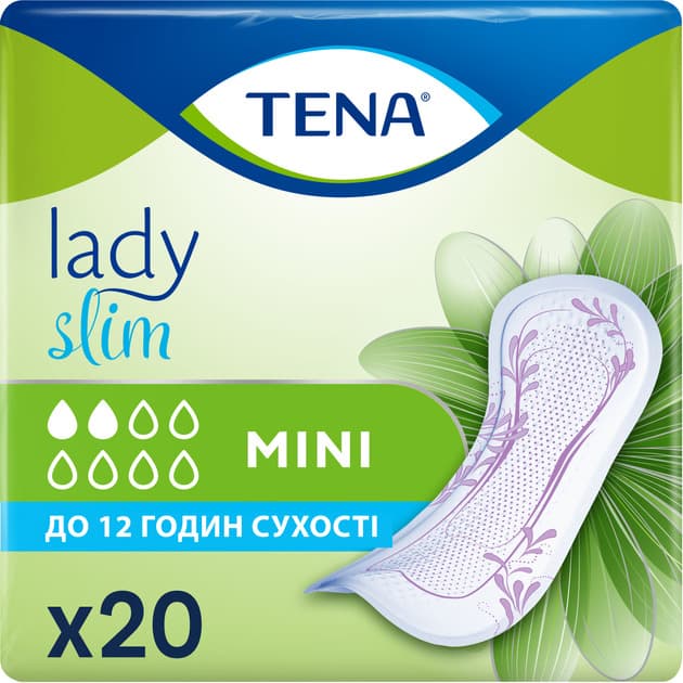 760256-00 Прокладки урологічні жіночі Tena Lady Slim Mini 20 шт 7%