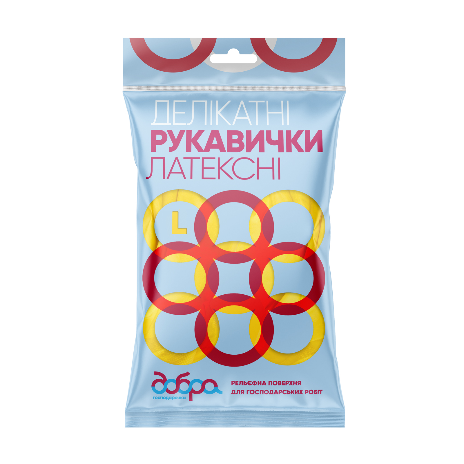 Латексні господарчі рукавички, делікатні, розмір L