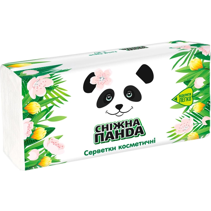 Сніжна панда серветки косметичні 2шари 150шт п/е