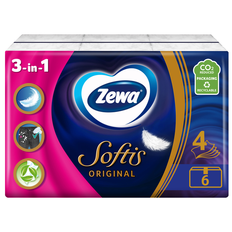 Zewa нос. плат. Softis Original 6*9шт 4сл