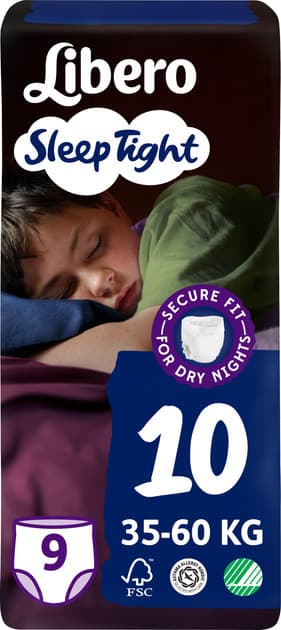 8387 LIBERO SleepTight 10 (35-60кг) 9шт