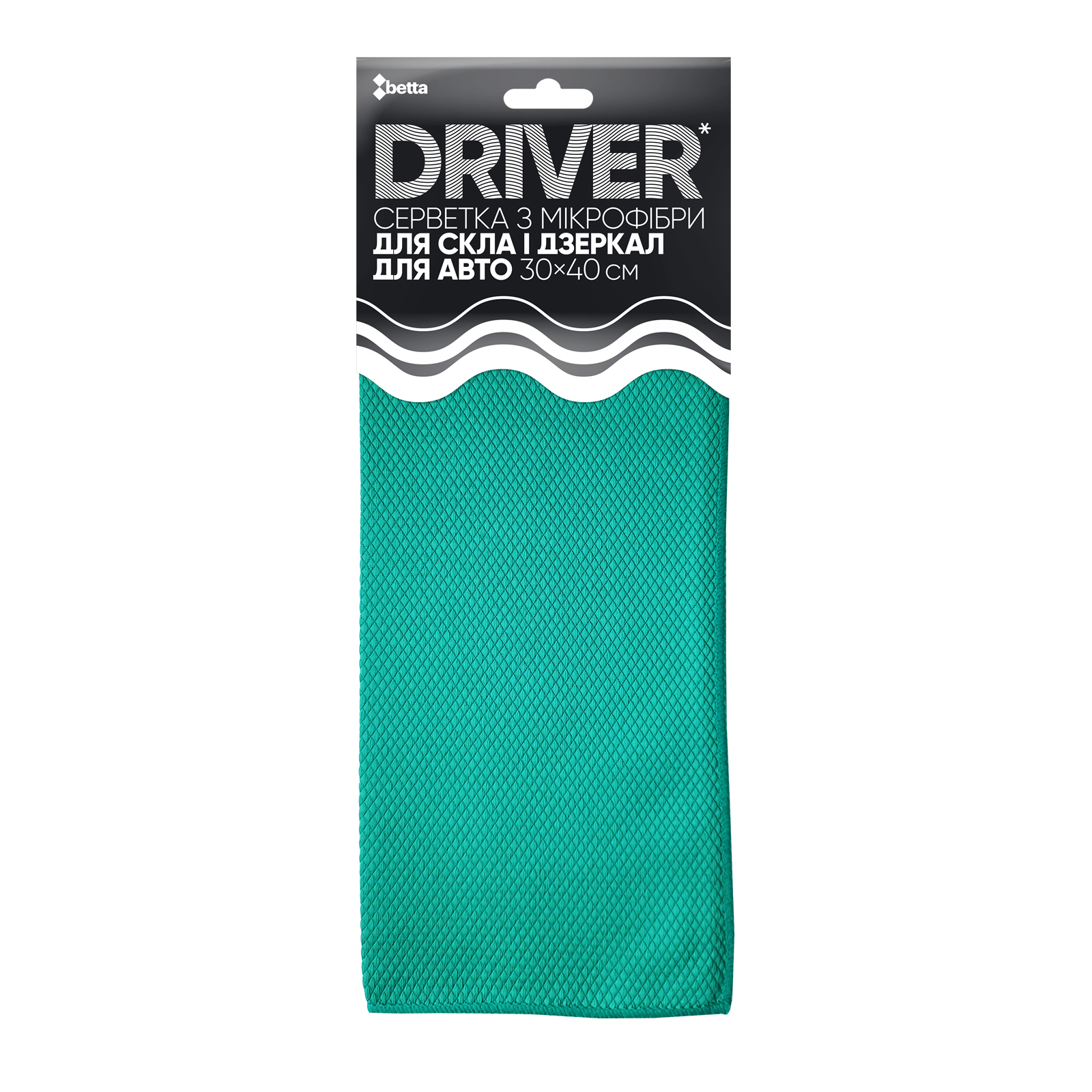Серветка з мікрофібри для скла і дзеркал Driver, 30х40 см,  1 шт , Добра господарочка