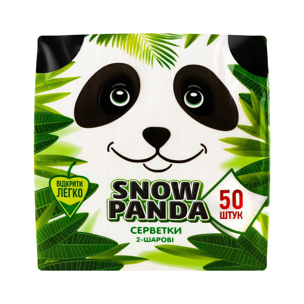 Сніжна панда серветки 24*24 білі 2 ш 50шт 60200501