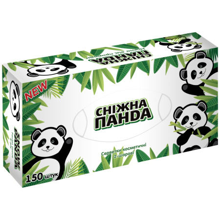 Сніжна панда серветки косметичні 2шари 150шт