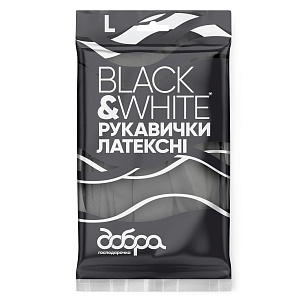 Латексні рукавички Black&White, розмір L