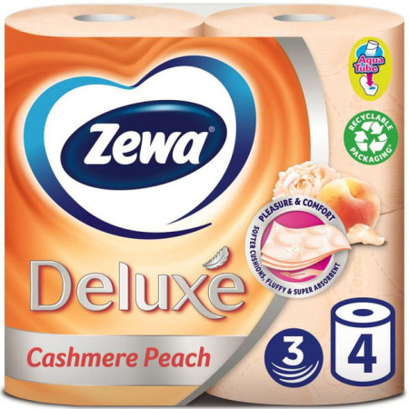 Zewa туал. бум. Deluxe  c персик. аромат. 3 сл. 4шт