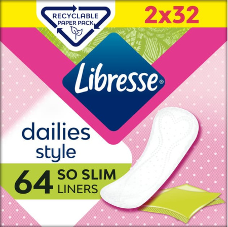 9886 Прокладки гігієнічні Libresse Daily Fresh Normal, 64 шт