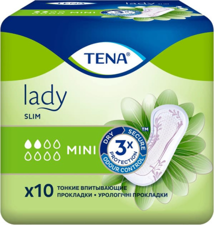757147-01 Прокладки урологічні жіночі TENA Lady Slim Mini 10 шт 7%