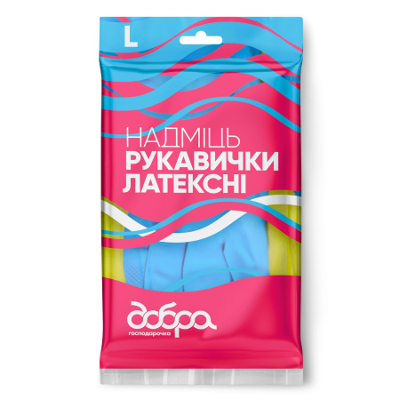 Латексні рукавички Добра господарочка Надміць, розмір L