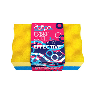 Губки для посуду Effective, 110х70х30 мм, 2 шт