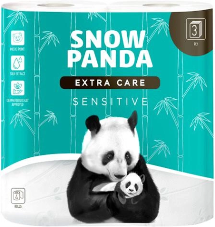 Сніжна панда EXTRA CARE Sensitive туалетний папір 3шари 4шт