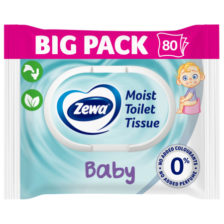 Zewa туал. бум. влажная Baby moist 80 шт