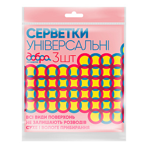 Серветки унiверсальні Добра господарочка, 30х36 см, 3 шт