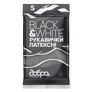 Латексні рукавички Black&White, розмір S