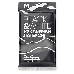 Латексні рукавички Black&White, розмір M